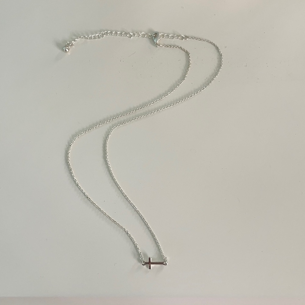 Silver cross necklace